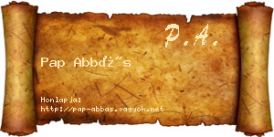 Pap Abbás névjegykártya